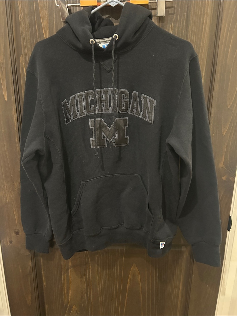Russell Athletic Black Michigan Embroidered Hoodie
